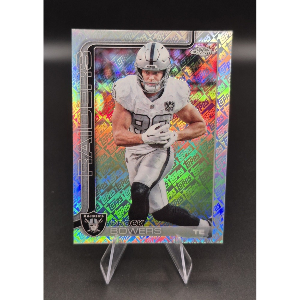 2025 Topps Chrome Brock Bowers #178 Fanatics Exclusive Logo Refractor Raiders SP